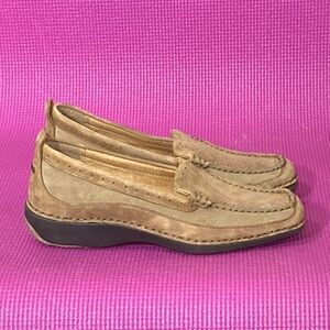 Corkies Women's Tan Suede Leather w/Cork Insoles Slip On Loafer Shoes - Size 6.5